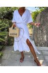 ROBE LONGUE GAZE DE COTON PE0155 BLANC