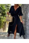 MAXI DRESS IN GARZA DI COTONE PE0155 NERO
