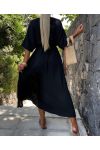 ROBE LONGUE GAZE DE COTON PE0155 NOIR