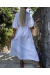 ROBE LONGUE GAZE DE COTON PE0155 BLANC