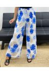 PANTALONE PALAZZO FLOWERS PE5298 BLU ROYAL