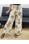 PANTALON PALAZZO FLOWERS PE5298 TAUPE