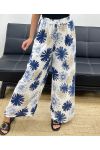 PANTALON PALAZZO FLOWERS PE5298 MARINE