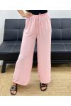 PANTALON FLUIDE LARGE PE0153 ROSE