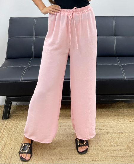 PANTALON FLUIDE LARGE PE0153 ROSE