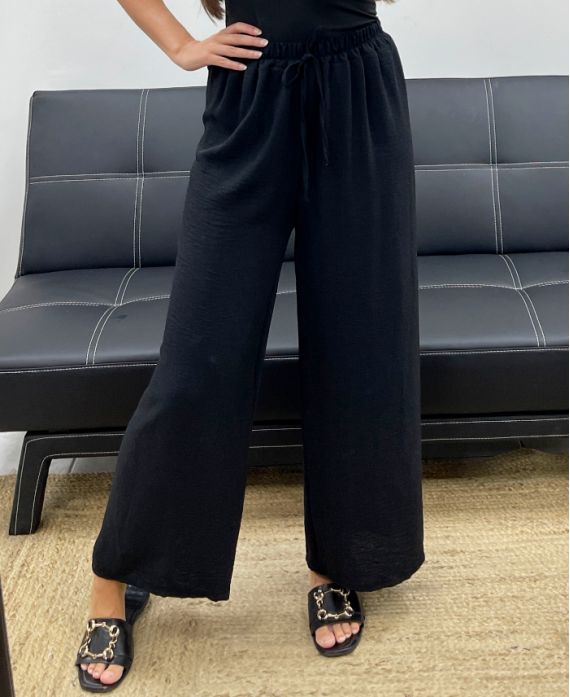 PANTALON FLUIDE LARGE PE0153 NOIR