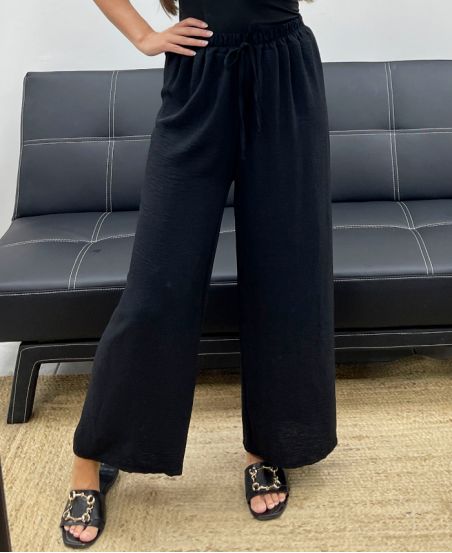 PANTALON FLUIDE LARGE PE0153 NOIR