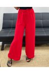 PANTALON FLUIDE LARGE PE0153 ROUGE