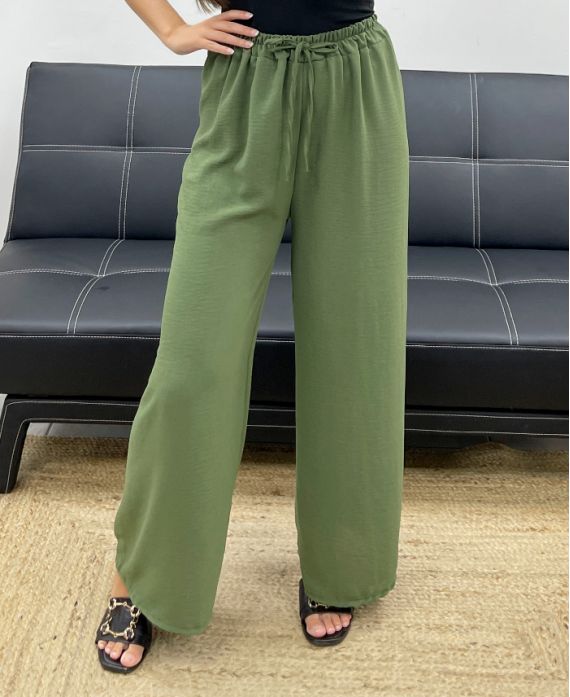 PANTALON FLUIDE LARGE PE0153 KAKI