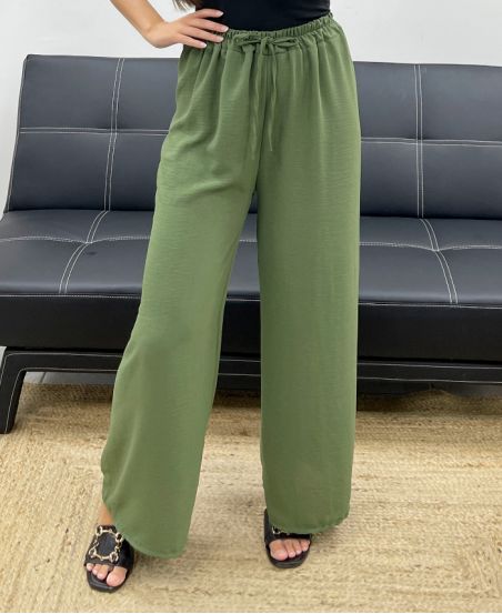 PE0153 WIDE FLOWING TROUSERS KHAKI