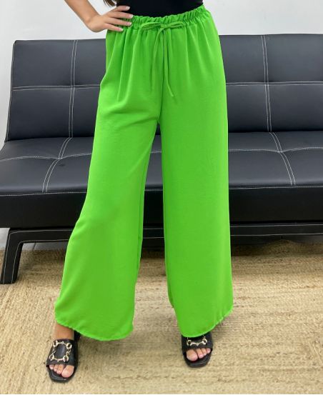 PANTALON FLUIDE LARGE PE0153 VERT