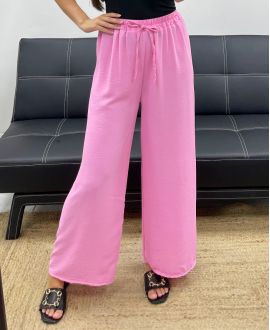 PANTALON FLUIDE LARGE PE0153 ROSE BARBIE