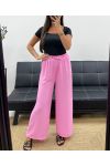 PANTALON FLUIDE LARGE PE0153 ROSE BARBIE