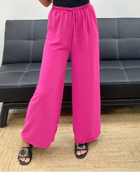 PANTALON FLUIDE LARGE PE0153 FUSHIA