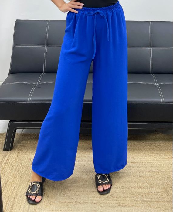 PANTALON FLUIDE LARGE PE0153 BLEU ROYAL