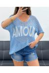 JERSEY DE PUNTO LOVE LUREX PE0166 AZUL CIELO
