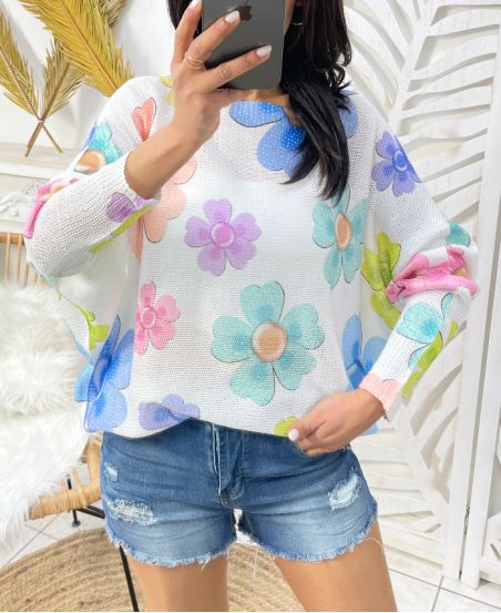 FLORAL PRINT SWEATER PE0028 LILA