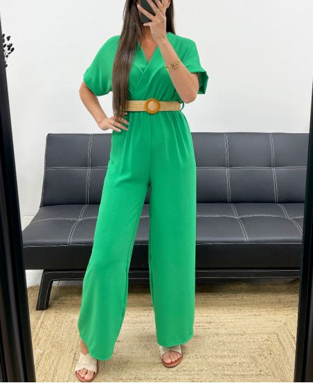 TROUSER + BELT COMBINATION PE2337 GREEN