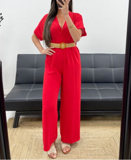 TROUSER + BELT COMBINATION PE2337 RED