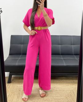 JUMPSUIT BROEK + RIEM PE2337 FUSHIA
