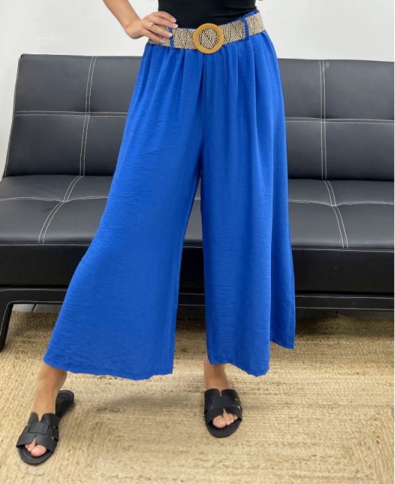 3/4 WIDE PANTS + ADJUSTABLE BELT OFFERED ROYAL BLUE