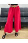 3/4 WIDE PANTS + FREE ADJUSTABLE BELT PE5291 BURGUNDY