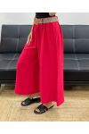 3/4 WIDE PANTS + FREE ADJUSTABLE BELT PE5291 BURGUNDY