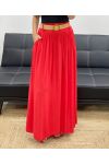 2-POCKET LONG SKIRT + FREE BELT PE5269 RED