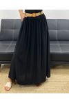 2 POCKET LONG SKIRT + FREE BELT PE5269 BLACK