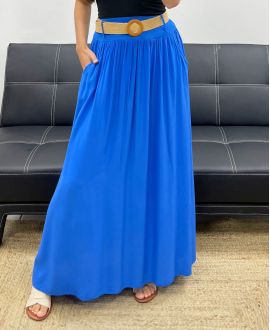 2-POCKET LONG SKIRT + FREE BELT PE5269 ROYAL BLUE