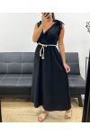 ABITO LUNGO CON SCOLLO A V 2 NODI PE5284 NERO