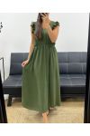 SUKIENKA MAXI Z WIĄZANIEM NA PLECACH PE5282 KHAKI