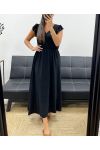 LANGES KLEID MIT SCHNÜRUNG PE5282 SCHWARZ