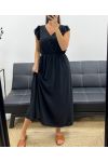 LANGES KLEID MIT SCHNÜRUNG PE5282 SCHWARZ