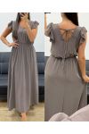 TIE BACK MAXI DRESS PE5282 TAUPE