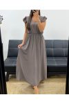 ROBE LONGUE DOS A NOUER PE5282 TAUPE