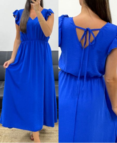 TIE BACK MAXI DRESS PE5282 ROYAL BLUE