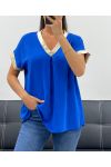 TOP COL V DETAILS GOLD PE5262 BLEU ROYAL