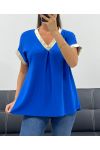 TOP COL V DETAILS GOLD PE5262 BLEU ROYAL