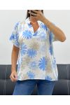 BEDRUCKTE BLUSE PE5256 HIMMELBLAU