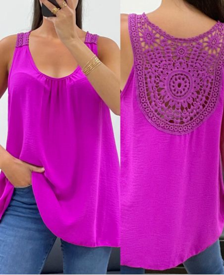 OVERSIZED FLUID BACK TOP EMBROIDERY SS1100 PURPLE