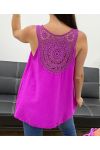 OVERSIZED FLUID BACK TOP EMBROIDERY SS1100 PURPLE
