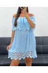 "BOHEMIAN COLLECTION" STRANDKLEID SPITZE PE2220 HIMMELBLAU