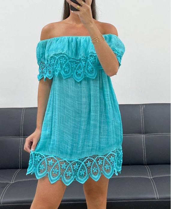 ABITO DA SPIAGGIA IN PIZZO "BOHEMIAN COLLECTION" PE2220 LAGOON