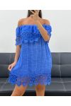 "BOHEMIAN COLLECTION" KÖNIGSBLAUES STRANDKLEID AUS SPITZE SS2220