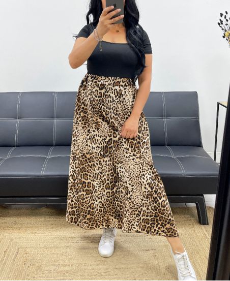 LEOPARD LONG SKIRT PE5236