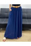 2-POCKET LANGE ROK + GRATIS RIEM PE5269 MARINEBLAUW