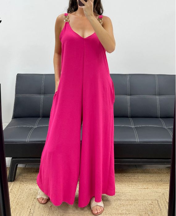 COMBINAISON OVERSIZE 2 POCHES PE5273 FUSHIA