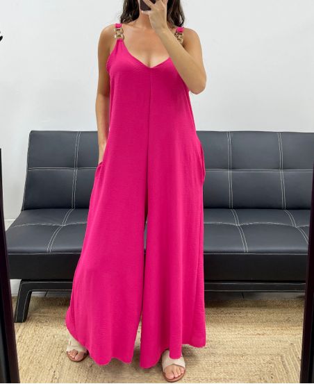 OVERSIZED 2-POCKET JUMPSUIT PE5273 FUSHIA