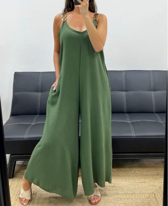 KOMBINEZON OVERSIZE Z 2 KIESZENIAMI PE5273 KHAKI